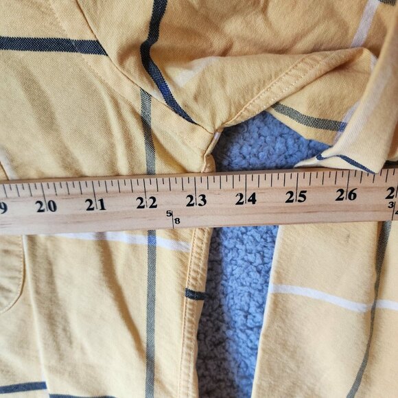 VTG Panhandle Slim Rough Stock Yellow Plaid Long Sleeve Button Down Shirt Size L - Picture 11 of 14
